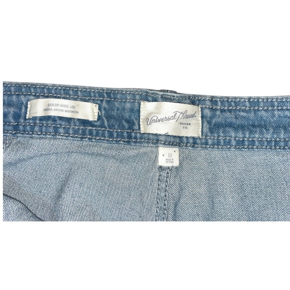 Universal Thread Jeans Women 22 Reg High Rise Sailor Wide Leg Ankle Gray Wash - Picture 7 of 12